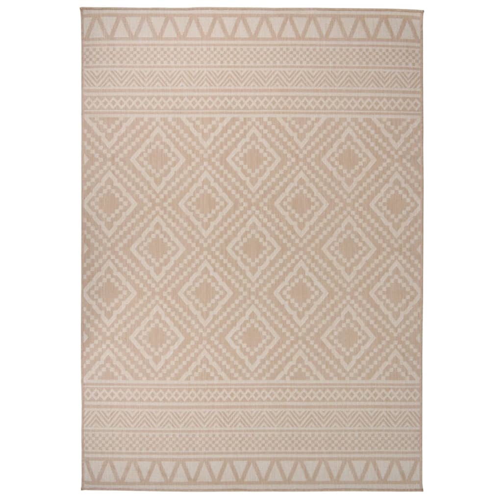 Buitenkleed met patroon platgeweven 120x170 cm bruin is nu te koop bij PeponiXL, paradijselijk wonen!