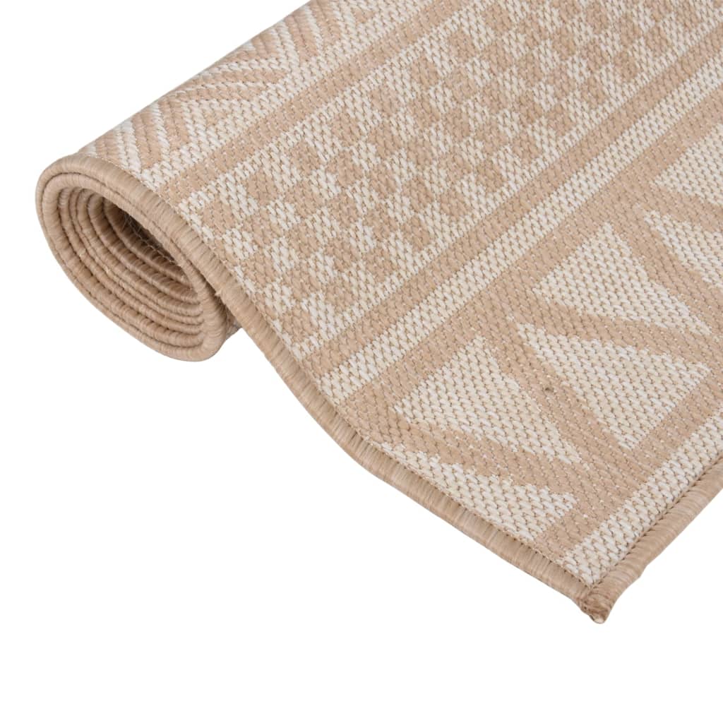 Buitenkleed met patroon platgeweven 120x170 cm bruin is nu te koop bij PeponiXL, paradijselijk wonen!