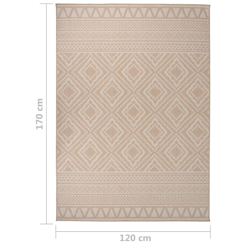 Buitenkleed met patroon platgeweven 120x170 cm bruin is nu te koop bij PeponiXL, paradijselijk wonen!