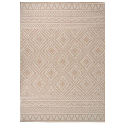 Buitenkleed met patroon platgeweven 140x200 cm bruin is nu te koop bij PeponiXL, paradijselijk wonen!