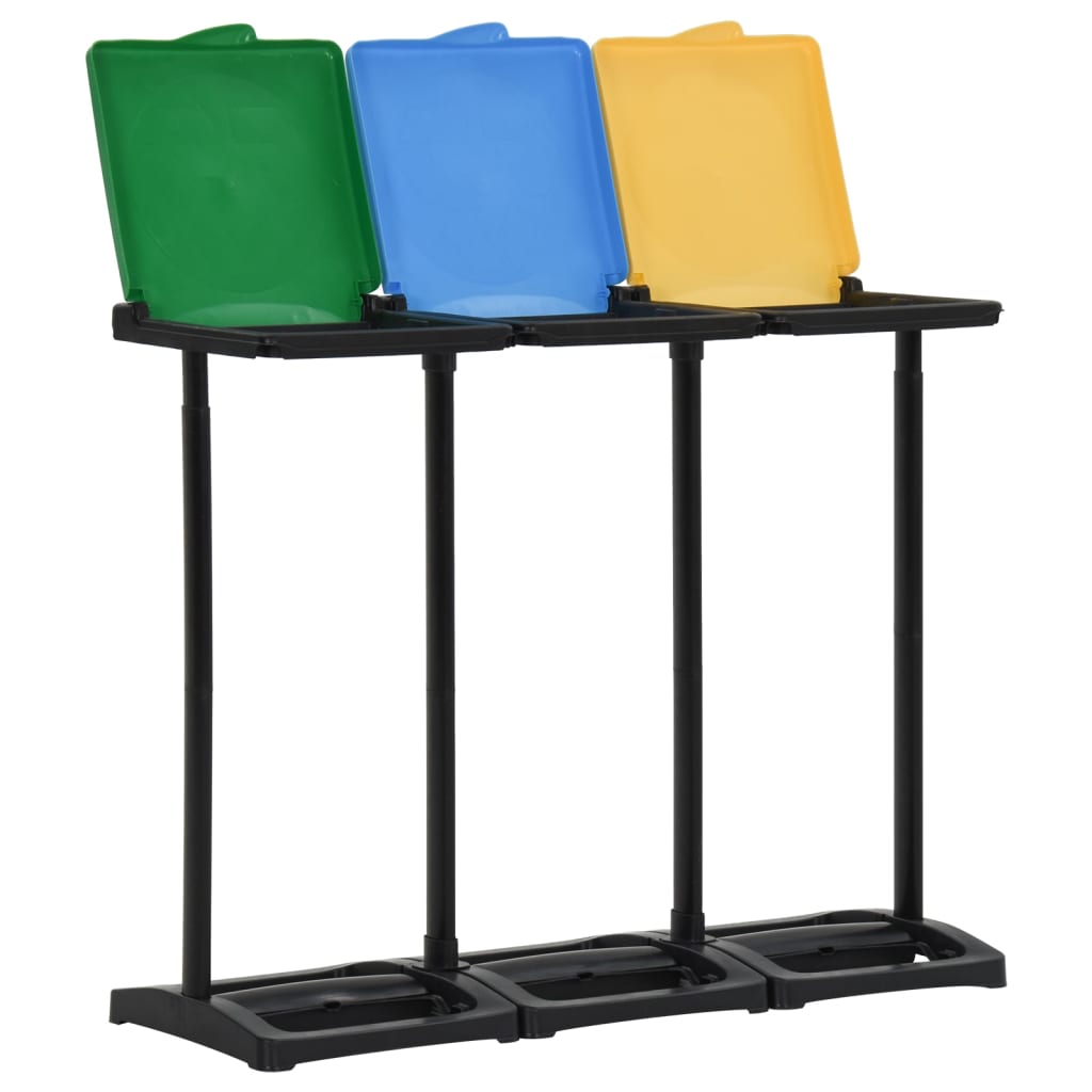 340989 vidaXL Afvalzakstandaards met deksel 240-330 L PP meerkleurig is nu te koop bij PeponiXL, paradijselijk wonen!