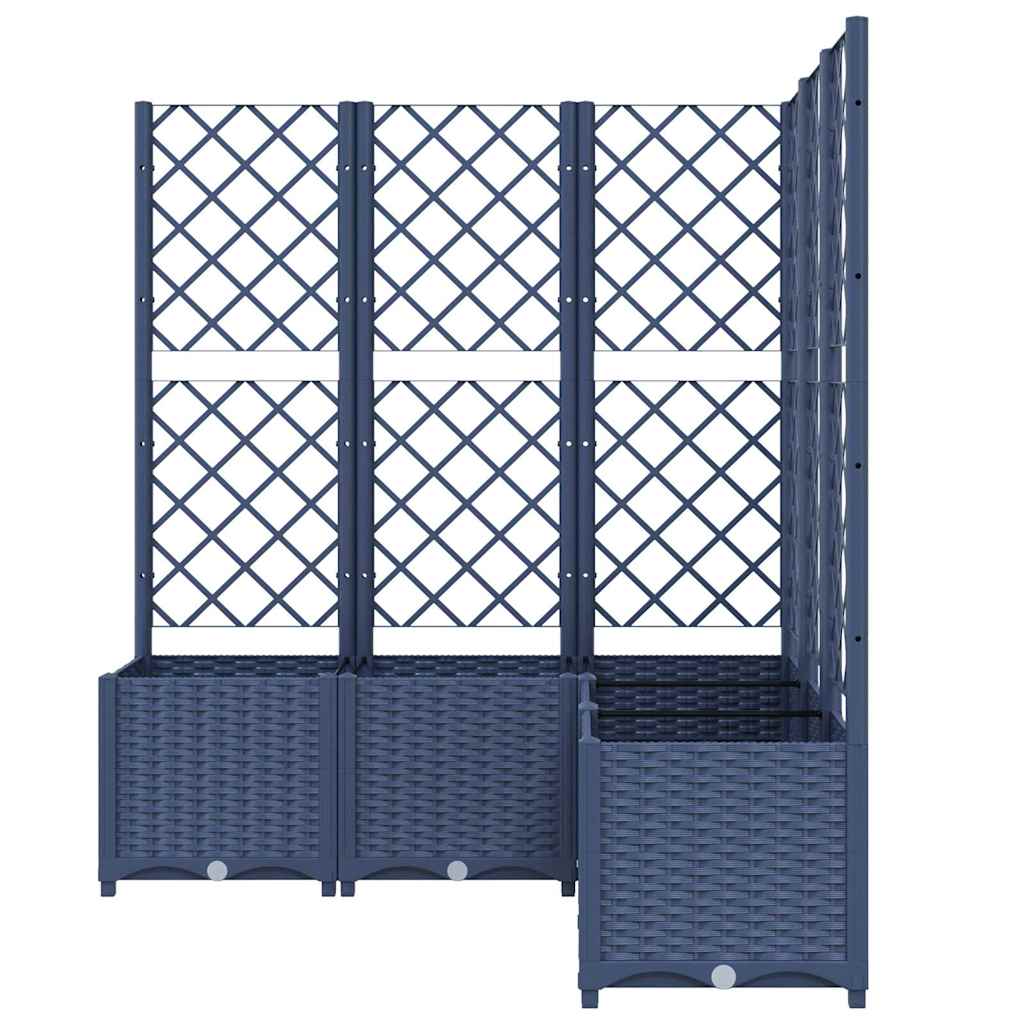Plantenbak met latwerk 120x120x136 cm polypropeen blauwgrijs is nu te koop bij PeponiXL, paradijselijk wonen!