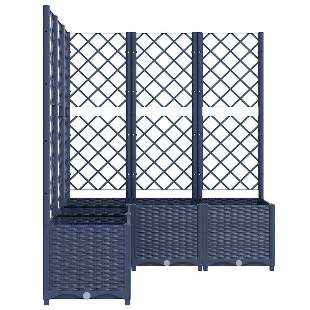 Plantenbak met latwerk 120x120x136 cm polypropeen blauwgrijs is nu te koop bij PeponiXL, paradijselijk wonen!