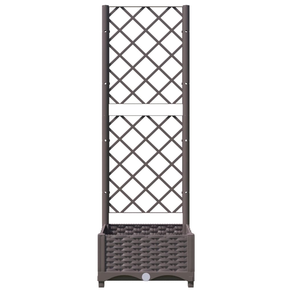 Plantenbak met latwerk 40x40x121,5 cm polypropeen bruin is nu te koop bij PeponiXL, paradijselijk wonen!