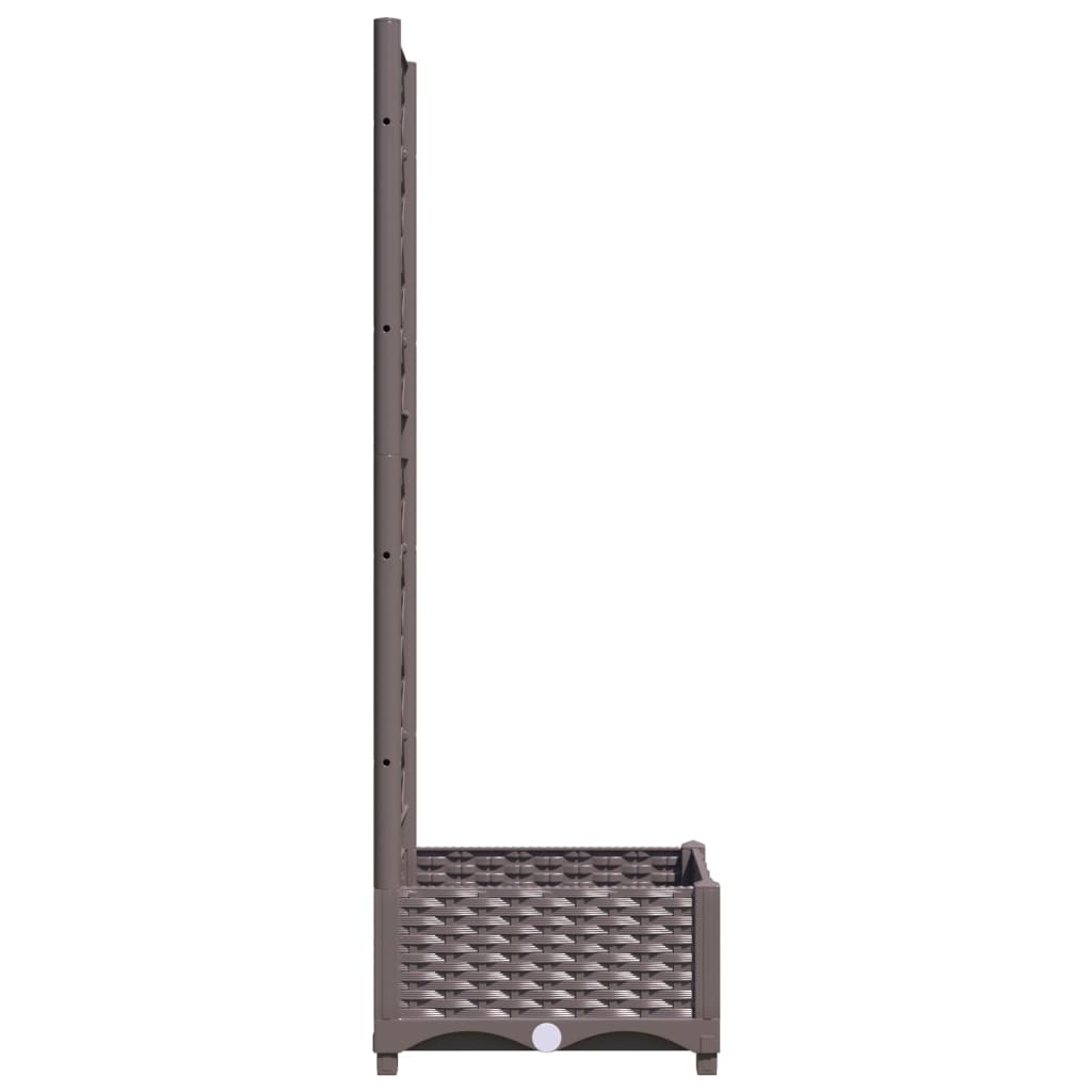 Plantenbak met latwerk 40x40x121,5 cm polypropeen bruin is nu te koop bij PeponiXL, paradijselijk wonen!