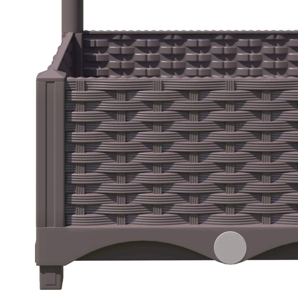Plantenbak met latwerk 40x40x121,5 cm polypropeen bruin is nu te koop bij PeponiXL, paradijselijk wonen!