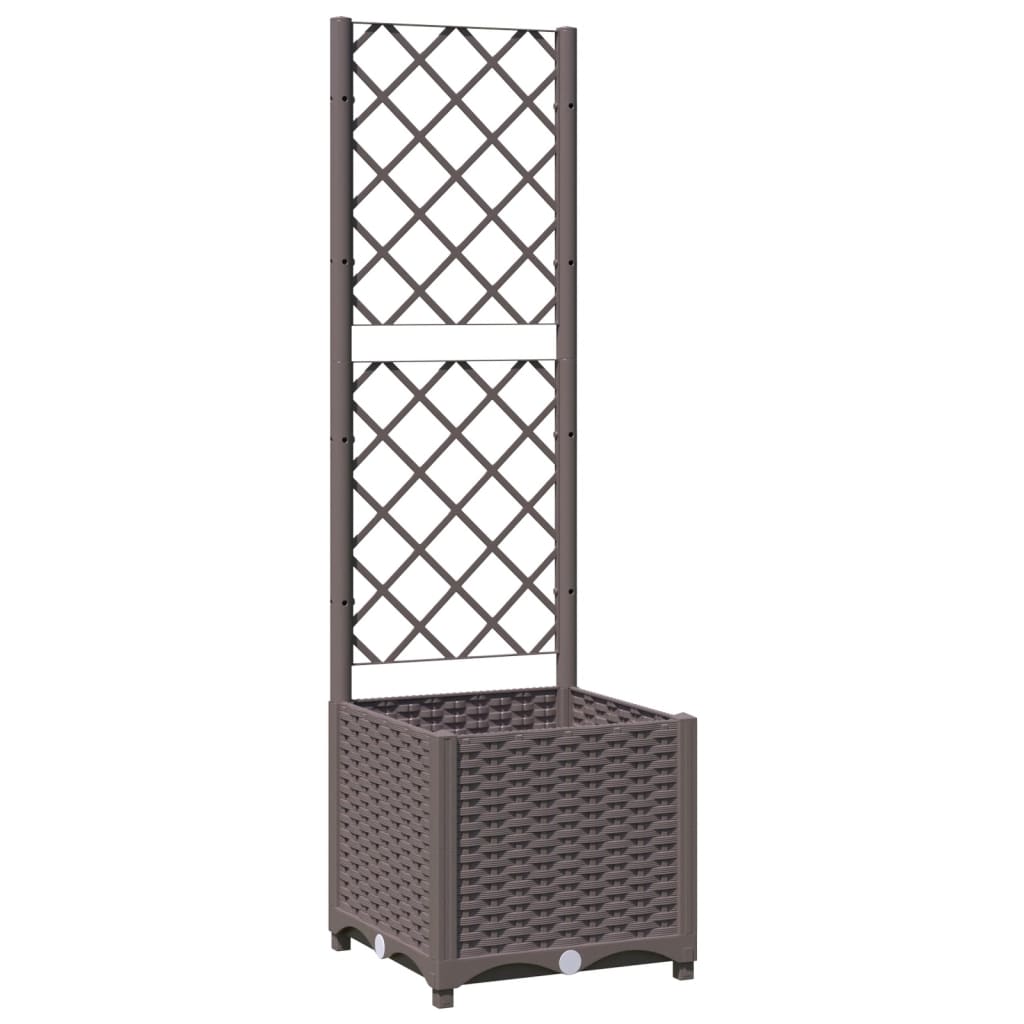 Plantenbak met latwerk 40x40x136 cm polypropeen bruin is nu te koop bij PeponiXL, paradijselijk wonen!