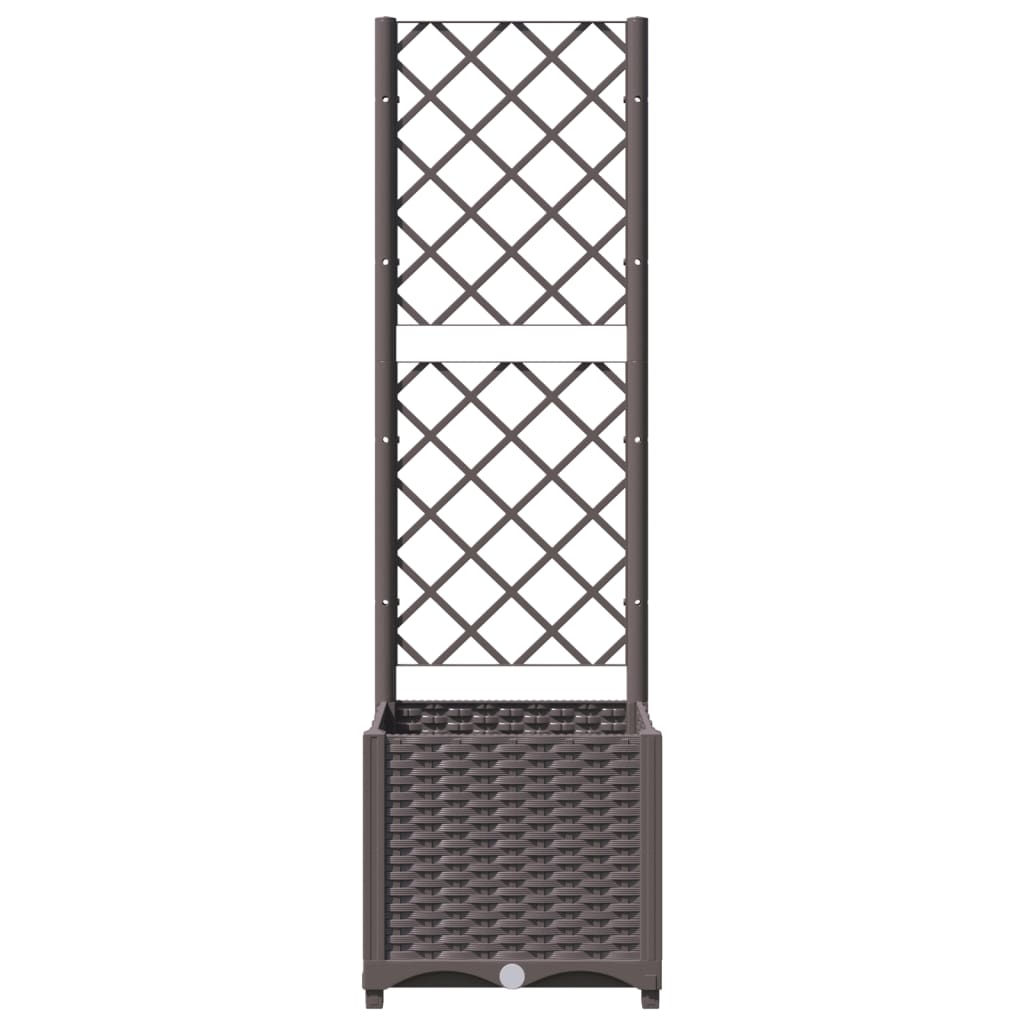 Plantenbak met latwerk 40x40x136 cm polypropeen bruin is nu te koop bij PeponiXL, paradijselijk wonen!