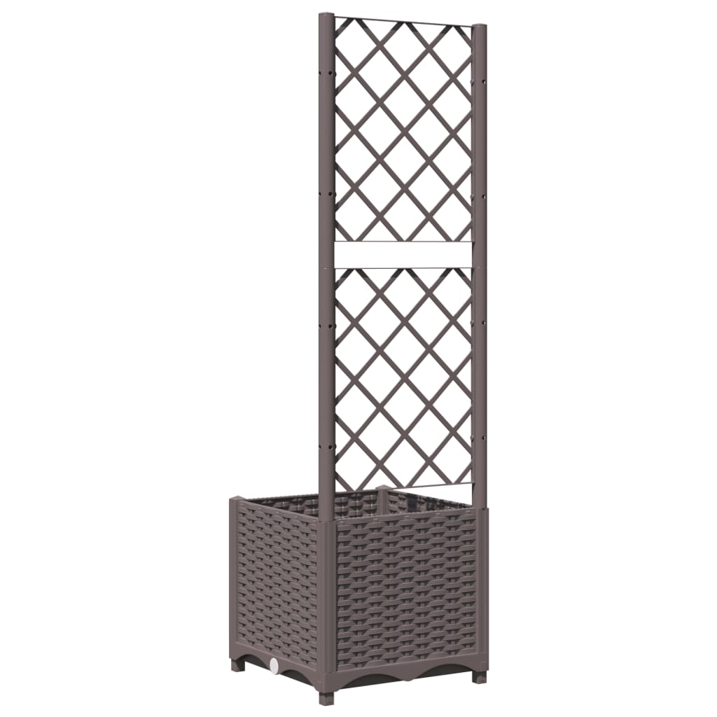 Plantenbak met latwerk 40x40x136 cm polypropeen bruin is nu te koop bij PeponiXL, paradijselijk wonen!