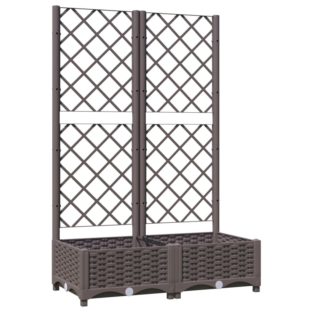 Plantenbak met latwerk 80x40x121,5 cm polypropeen bruin is nu te koop bij PeponiXL, paradijselijk wonen!