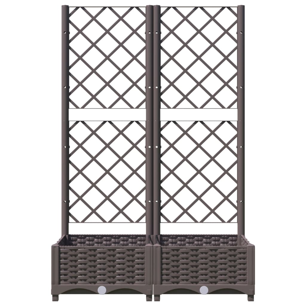 Plantenbak met latwerk 80x40x121,5 cm polypropeen bruin is nu te koop bij PeponiXL, paradijselijk wonen!