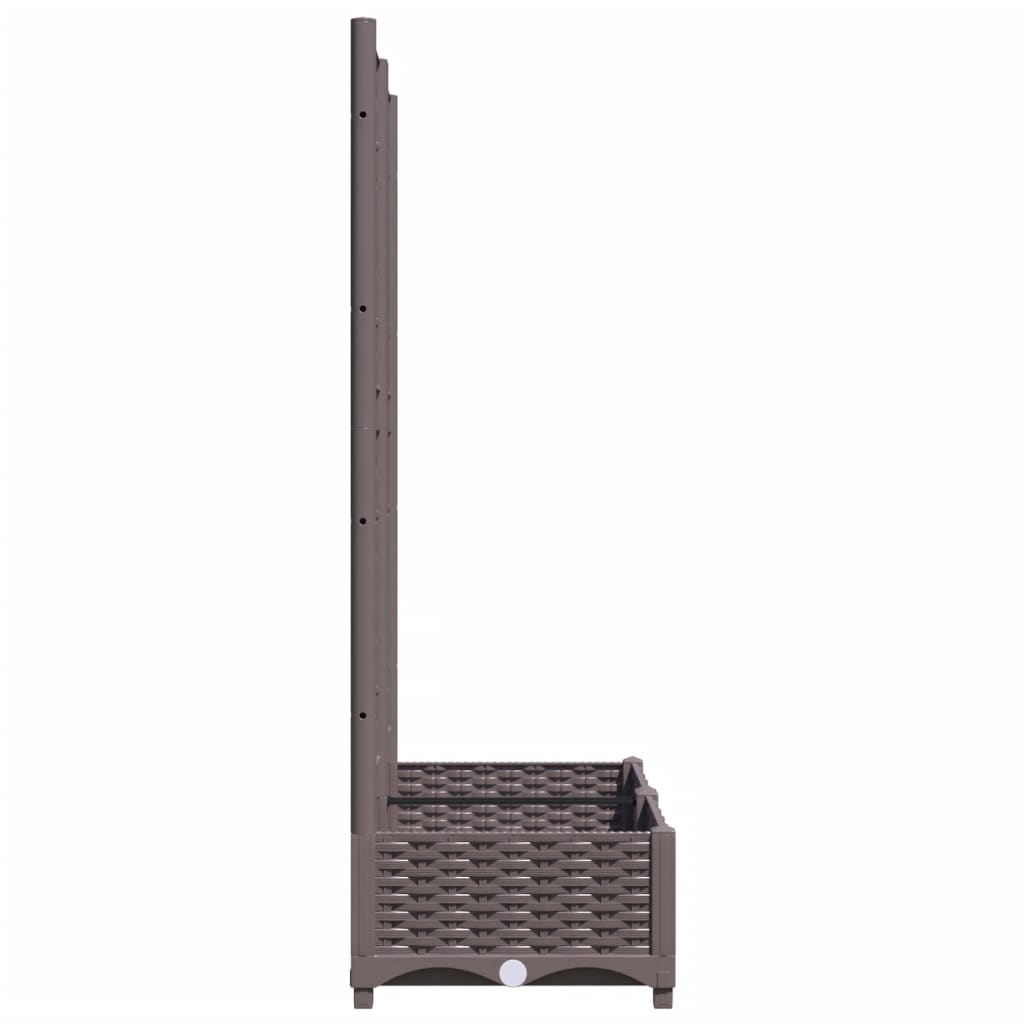 Plantenbak met latwerk 80x40x121,5 cm polypropeen bruin is nu te koop bij PeponiXL, paradijselijk wonen!