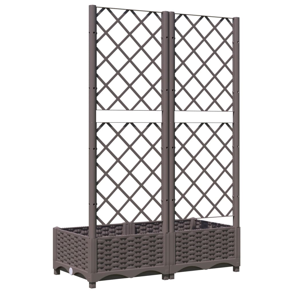 Plantenbak met latwerk 80x40x121,5 cm polypropeen bruin is nu te koop bij PeponiXL, paradijselijk wonen!