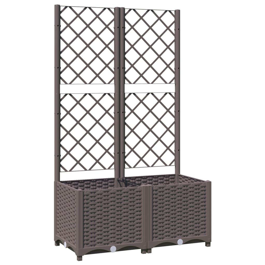 Plantenbak met latwerk 80x40x136 cm polypropeen bruin is nu te koop bij PeponiXL, paradijselijk wonen!