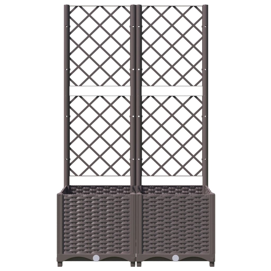 Plantenbak met latwerk 80x40x136 cm polypropeen bruin is nu te koop bij PeponiXL, paradijselijk wonen!