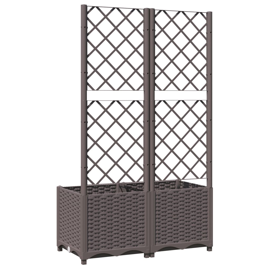 Plantenbak met latwerk 80x40x136 cm polypropeen bruin is nu te koop bij PeponiXL, paradijselijk wonen!
