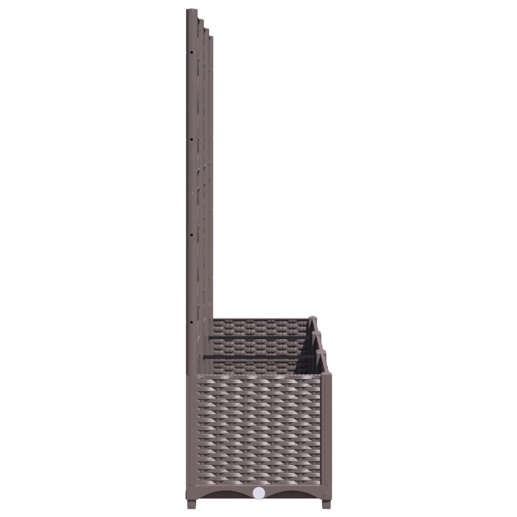 Plantenbak met trellis bruin 120x40x136 cm PP is nu te koop bij PeponiXL, paradijselijk wonen!