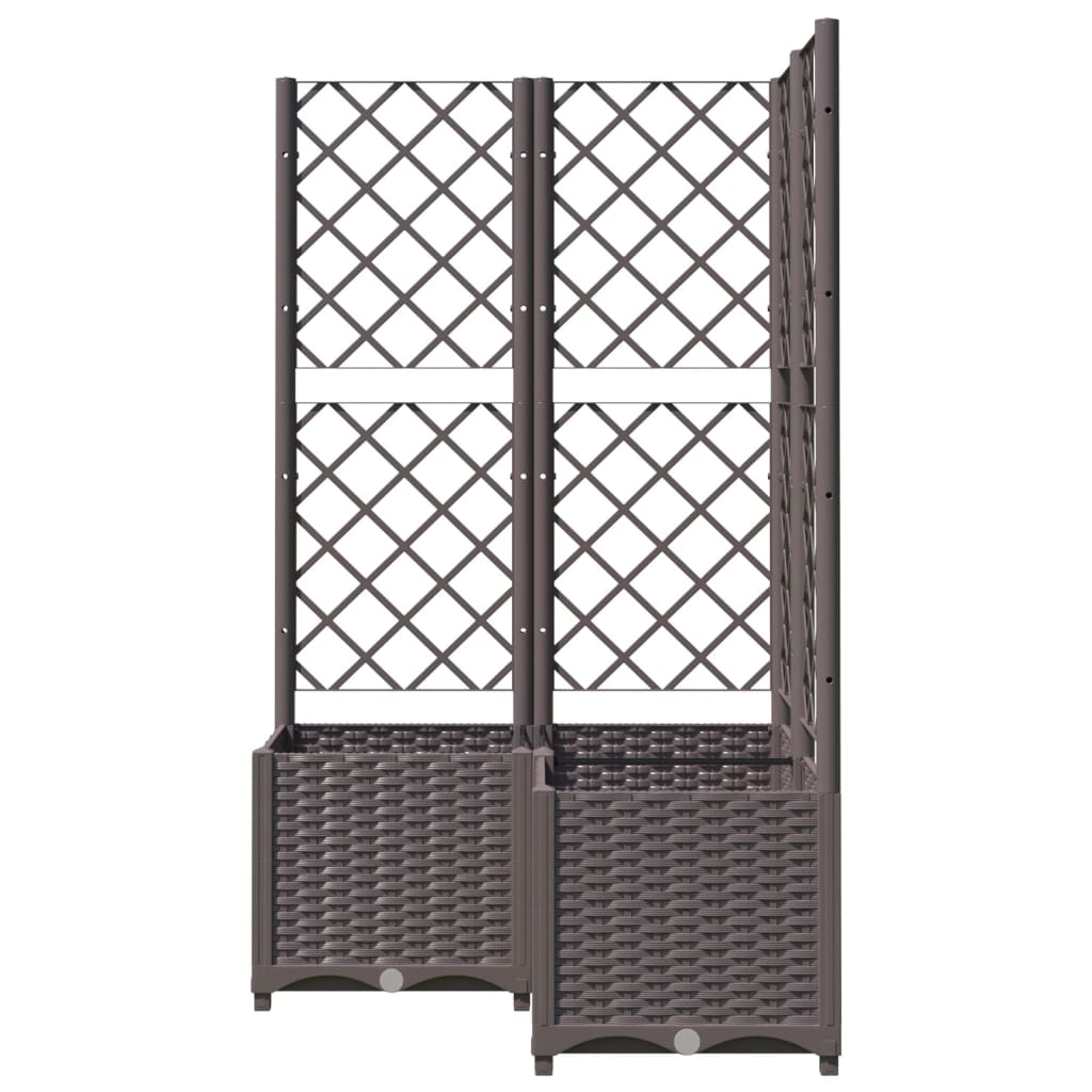 Plantenbak met latwerk 80x80x136 cm polypropeen bruin is nu te koop bij PeponiXL, paradijselijk wonen!