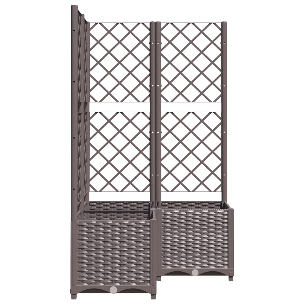 Plantenbak met latwerk 80x80x136 cm polypropeen bruin is nu te koop bij PeponiXL, paradijselijk wonen!