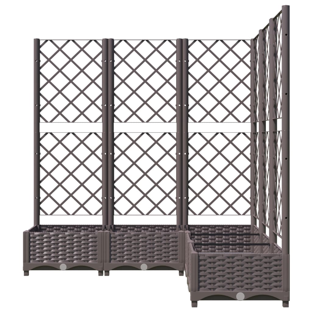 Plantenbak met latwerk 120x120x121,5 cm polypropeen bruin is nu te koop bij PeponiXL, paradijselijk wonen!