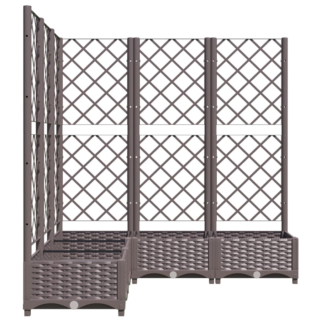 Plantenbak met latwerk 120x120x121,5 cm polypropeen bruin is nu te koop bij PeponiXL, paradijselijk wonen!