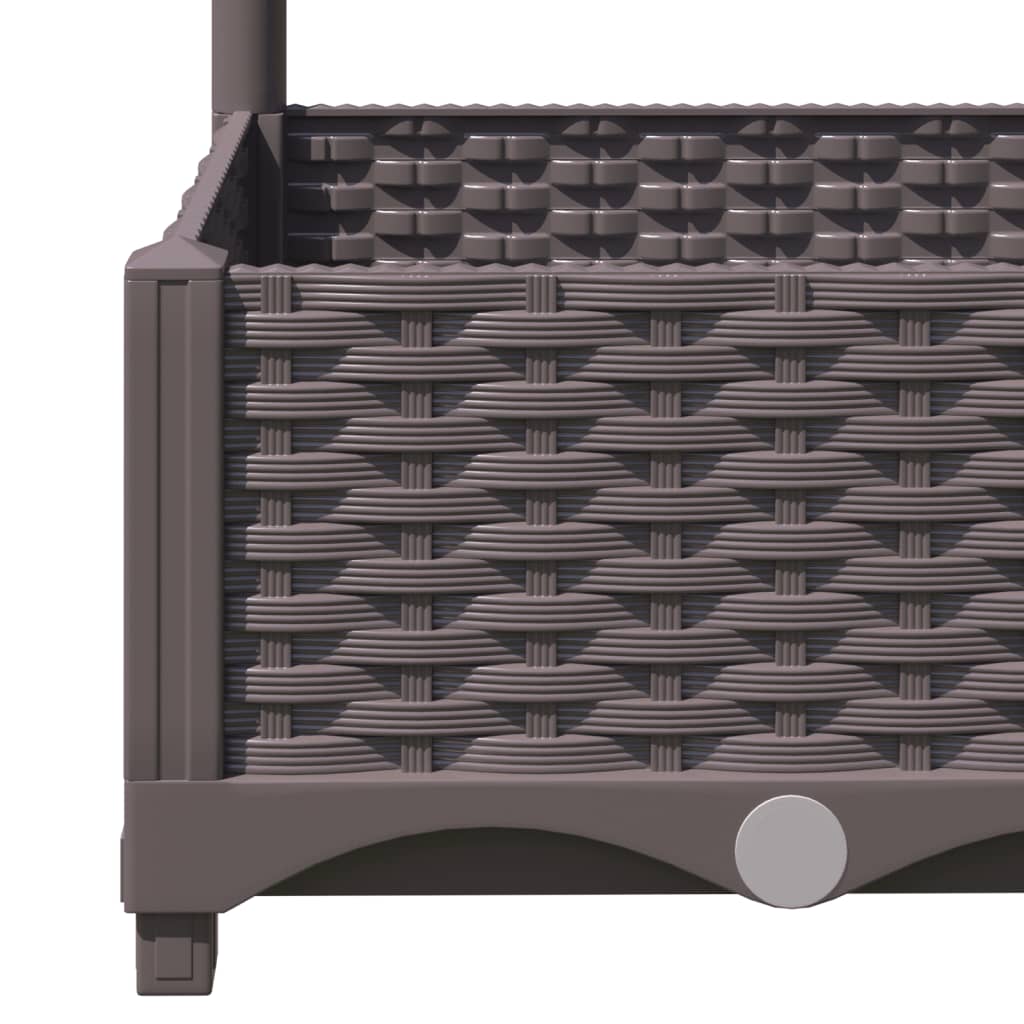 Plantenbak met latwerk 120x120x121,5 cm polypropeen bruin is nu te koop bij PeponiXL, paradijselijk wonen!