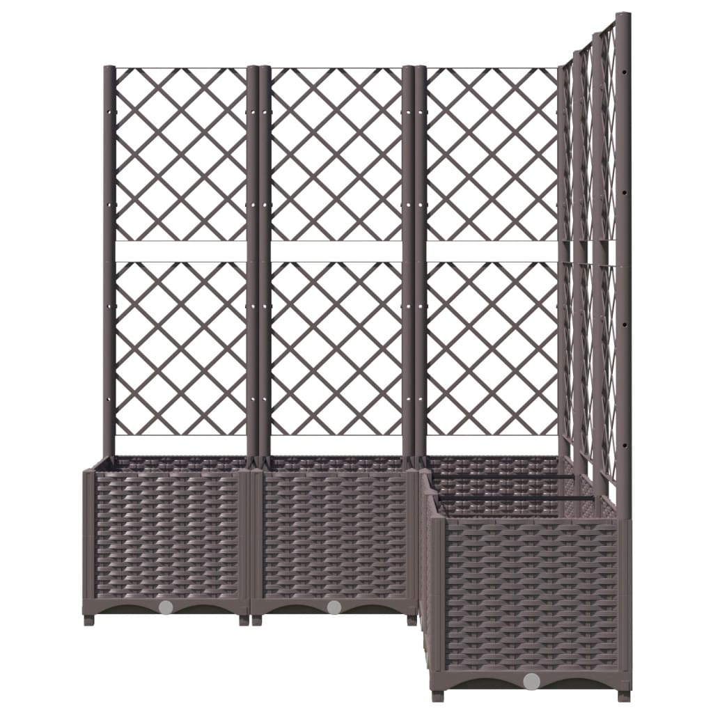 Plantenbak met latwerk 120x120x136 cm polypropeen bruin is nu te koop bij PeponiXL, paradijselijk wonen!