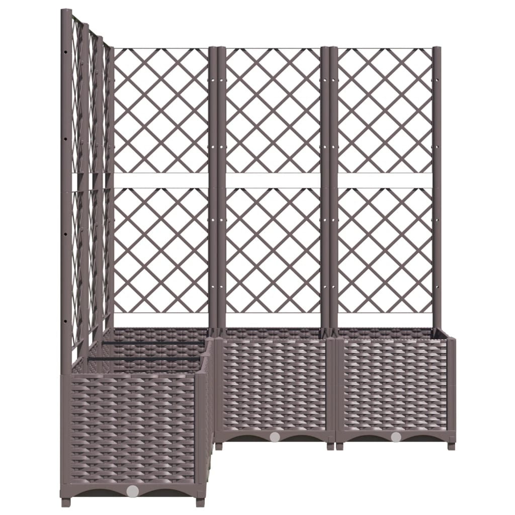 Plantenbak met latwerk 120x120x136 cm polypropeen bruin is nu te koop bij PeponiXL, paradijselijk wonen!