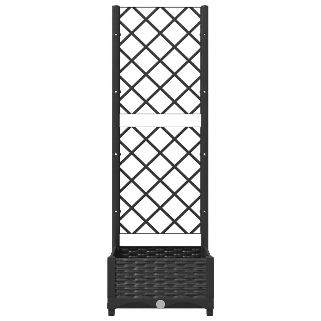 Plantenbak met trellis zwart 40x40x121,5 cm PP is nu te koop bij PeponiXL, paradijselijk wonen!