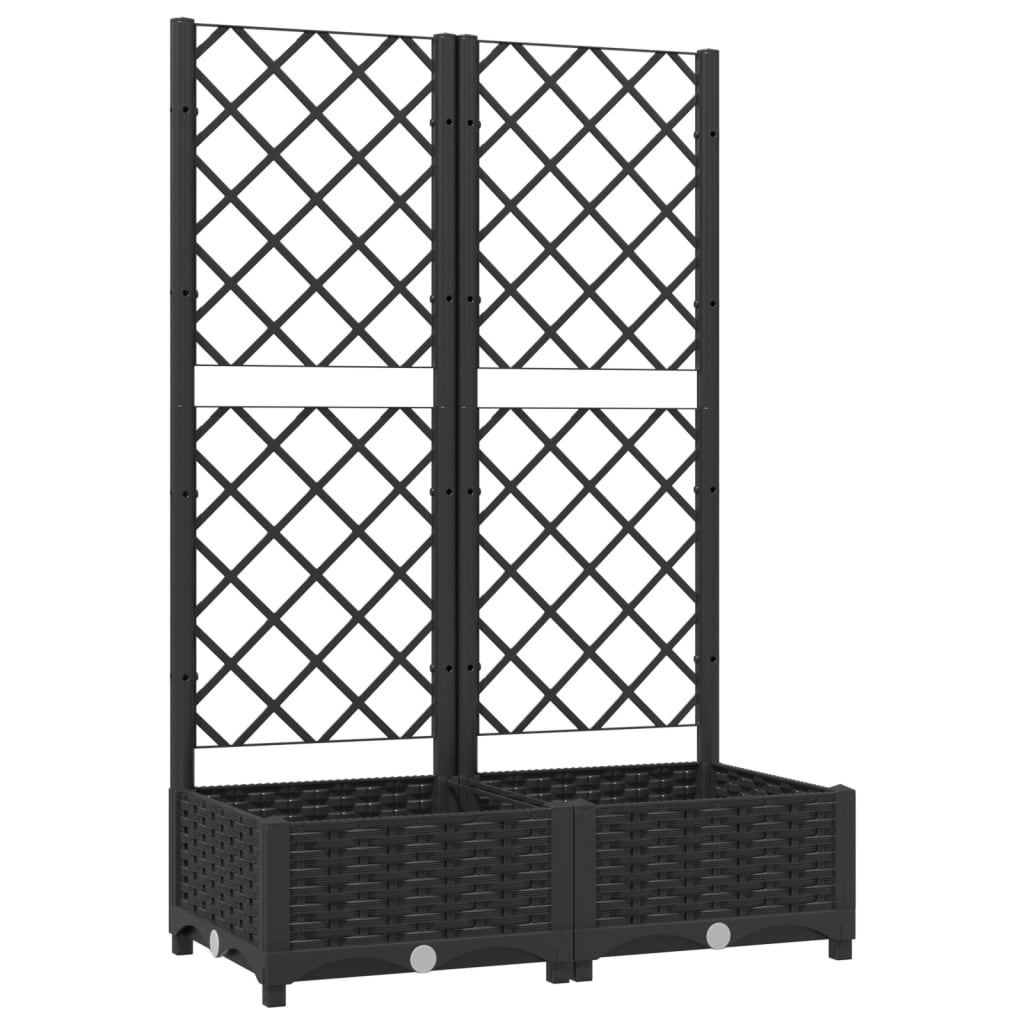 Plantenbak met trellis zwart 80x40x121,5 cm PP is nu te koop bij PeponiXL, paradijselijk wonen!