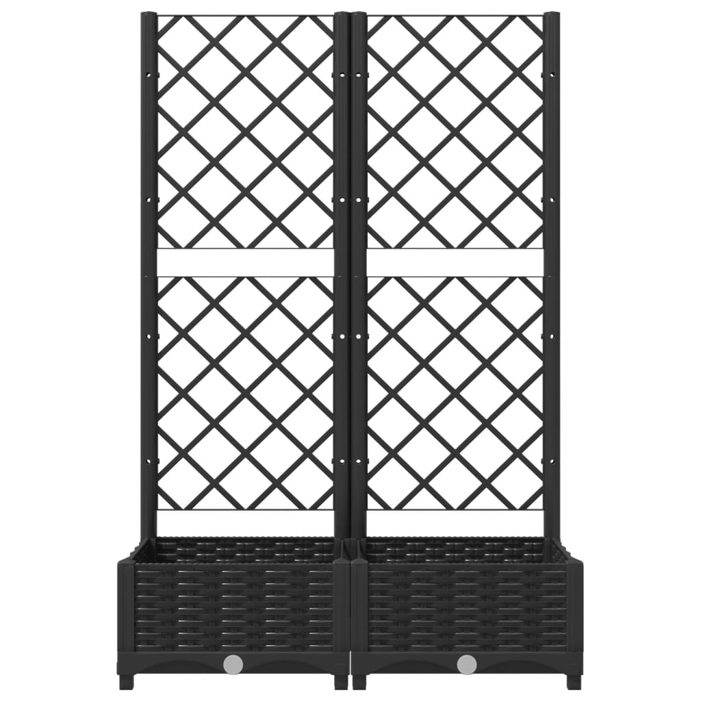Plantenbak met trellis zwart 80x40x121,5 cm PP is nu te koop bij PeponiXL, paradijselijk wonen!