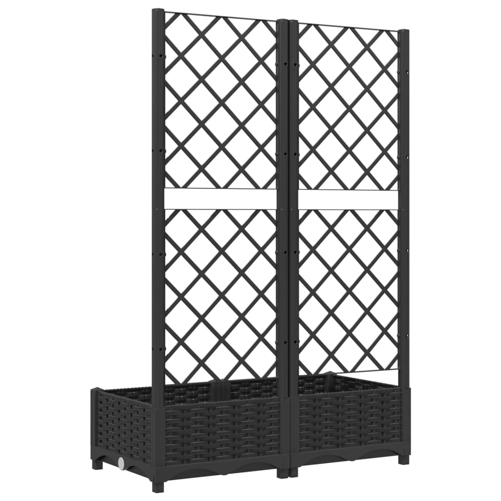 Plantenbak met trellis zwart 80x40x121,5 cm PP is nu te koop bij PeponiXL, paradijselijk wonen!
