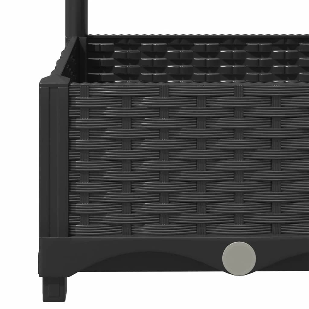 Plantenbak met trellis zwart 80x40x121,5 cm PP is nu te koop bij PeponiXL, paradijselijk wonen!
