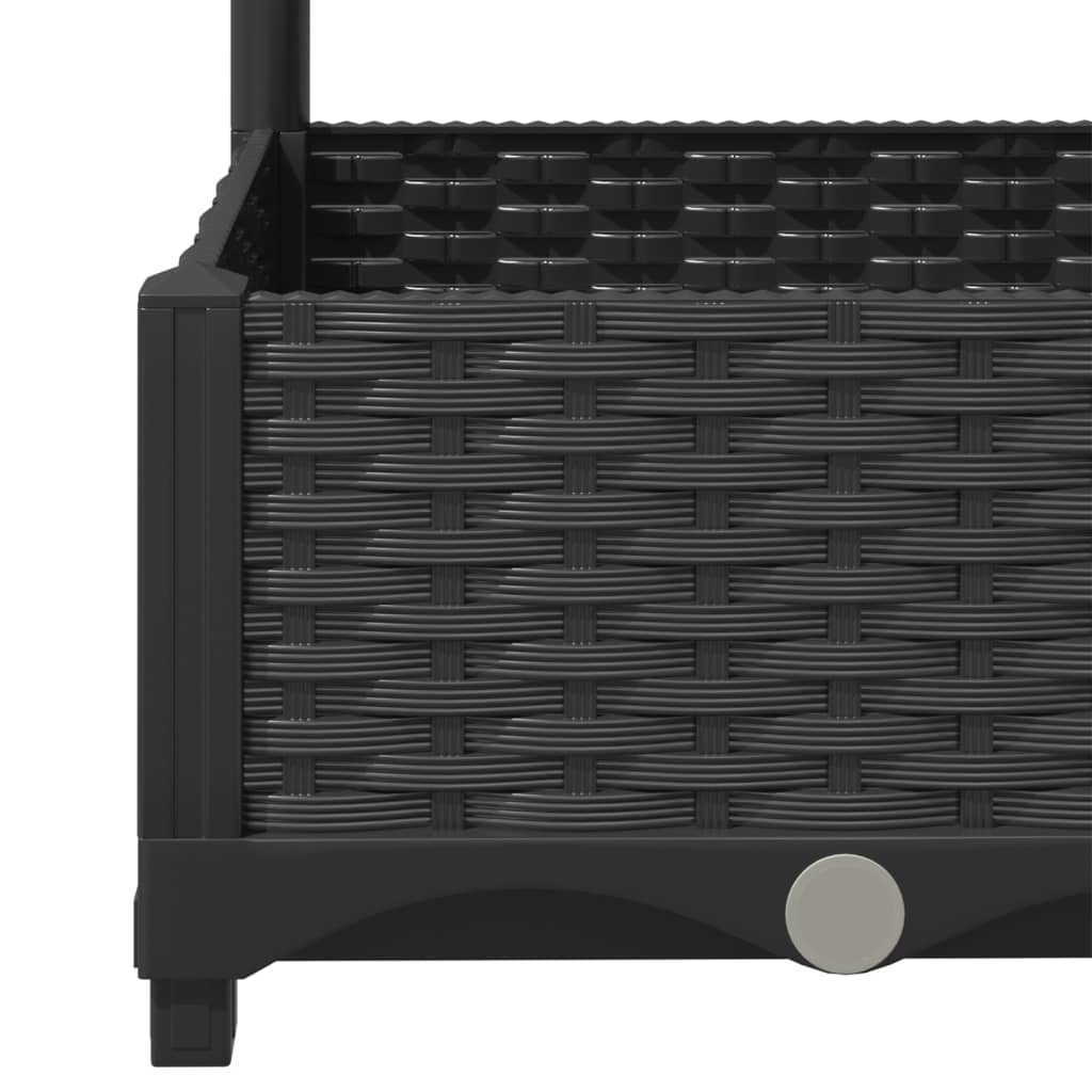 Plantenbak met trellis zwart 120x40x121,5 cm PP is nu te koop bij PeponiXL, paradijselijk wonen!