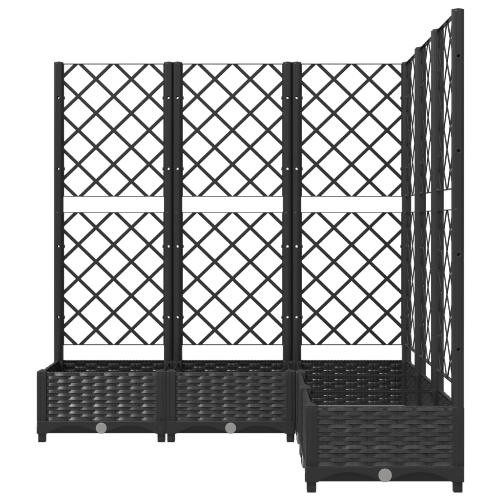 Plantenbak met latwerk 120x120x121,5 cm polypropeen zwart is nu te koop bij PeponiXL, paradijselijk wonen!