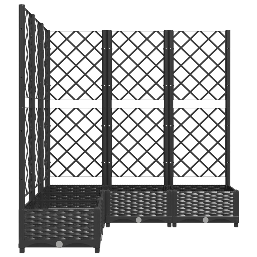 Plantenbak met latwerk 120x120x121,5 cm polypropeen zwart is nu te koop bij PeponiXL, paradijselijk wonen!
