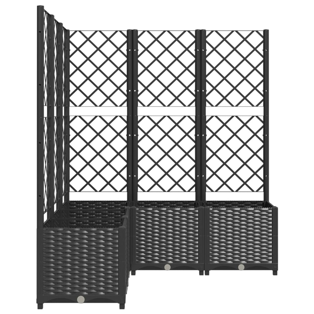 Plantenbak met latwerk 120x120x136 cm polypropeen zwart is nu te koop bij PeponiXL, paradijselijk wonen!
