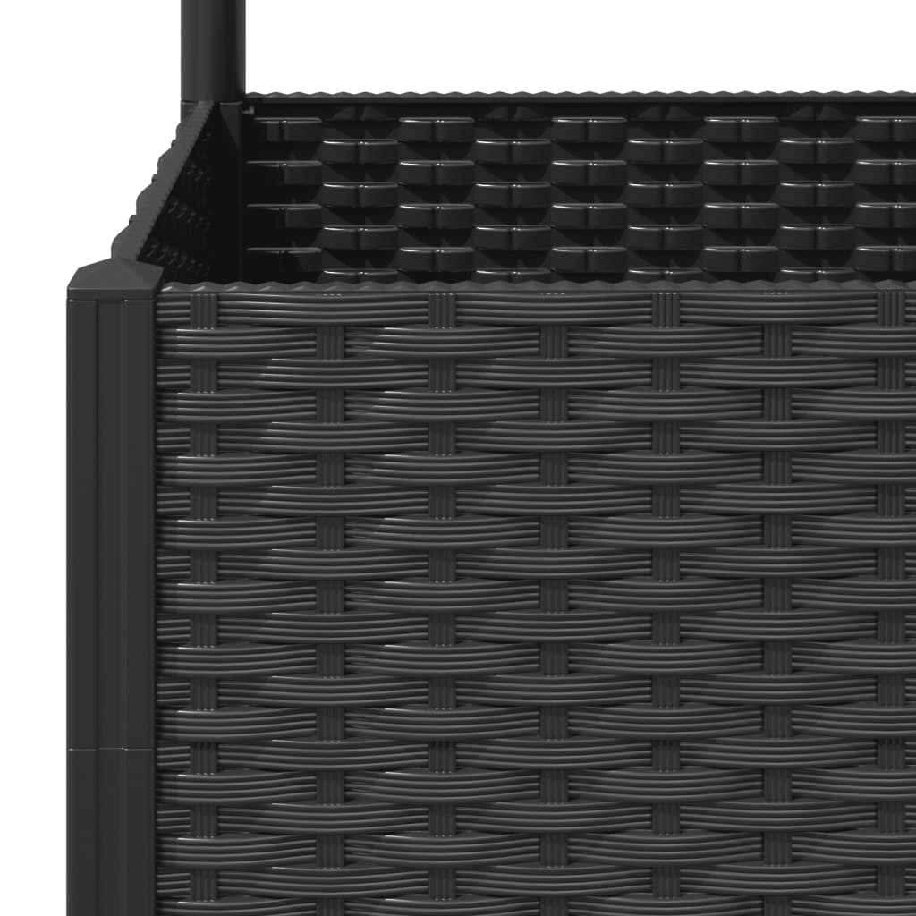 Plantenbak met latwerk 120x120x136 cm polypropeen zwart is nu te koop bij PeponiXL, paradijselijk wonen!