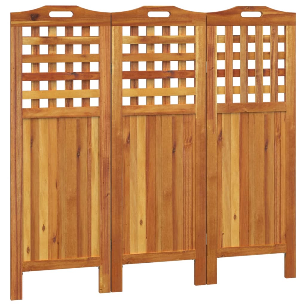 Kamerscherm met 3 panelen 121,5x2x115 cm massief acaciahout is nu te koop bij PeponiXL, paradijselijk wonen!
