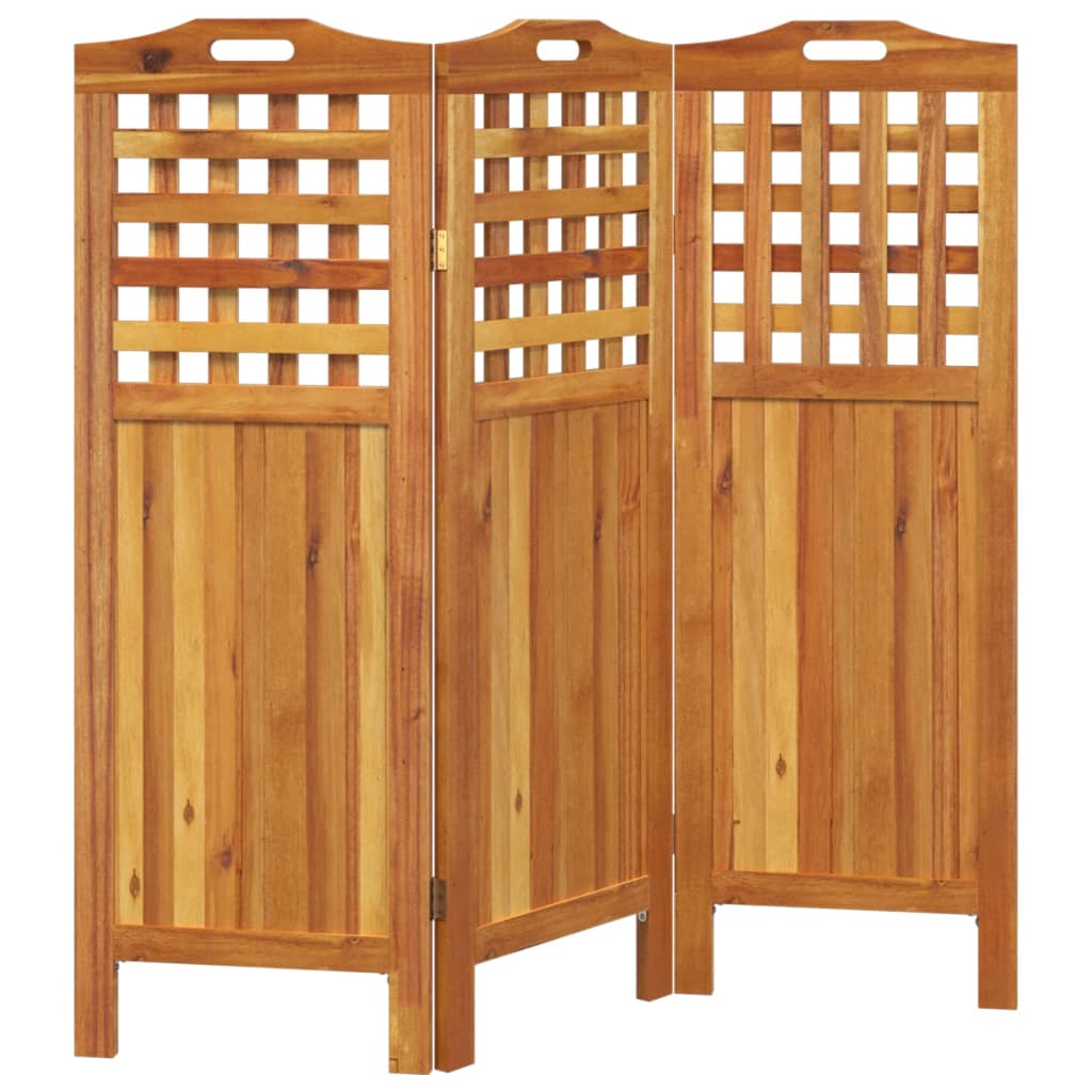 Kamerscherm met 3 panelen 121,5x2x115 cm massief acaciahout is nu te koop bij PeponiXL, paradijselijk wonen!