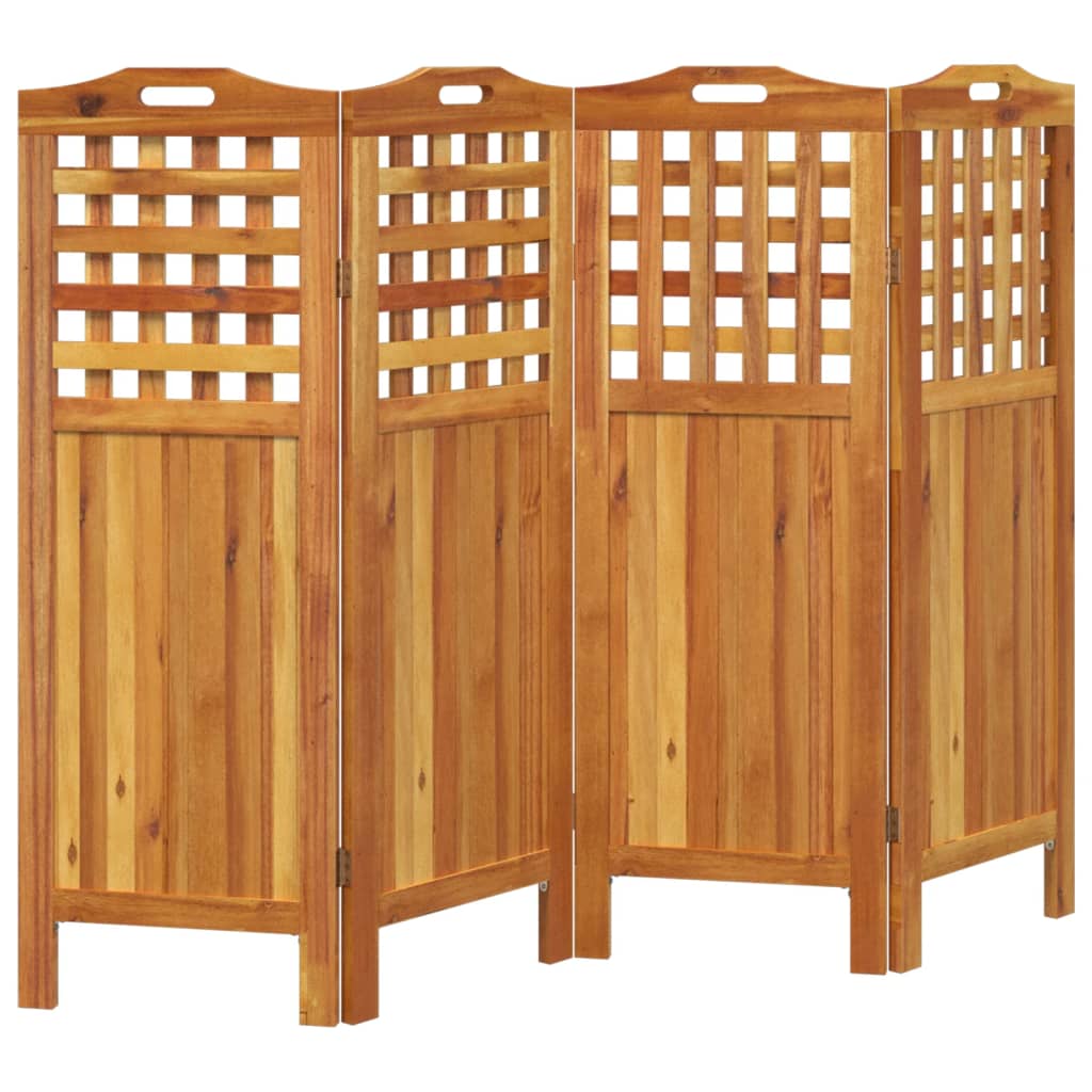 Kamerscherm met 4 panelen 162x2x115 cm massief acaciahout is nu te koop bij PeponiXL, paradijselijk wonen!