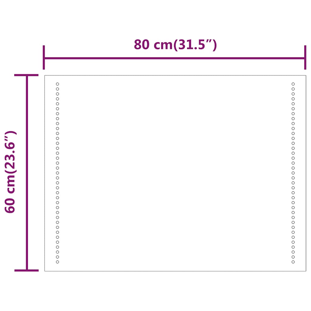 Badkamerspiegel LED 80x60 cm is nu te koop bij PeponiXL, paradijselijk wonen!