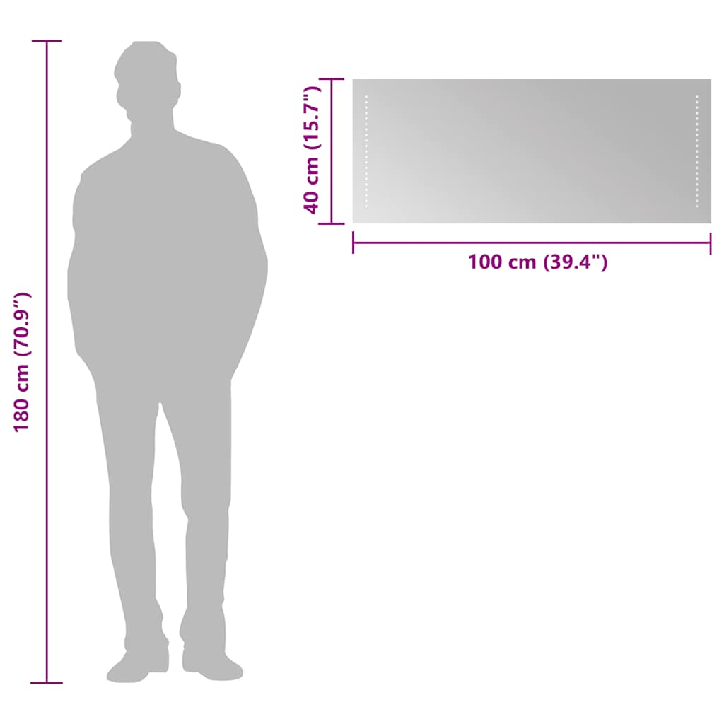 Badkamerspiegel LED 100x40 cm is nu te koop bij PeponiXL, paradijselijk wonen!