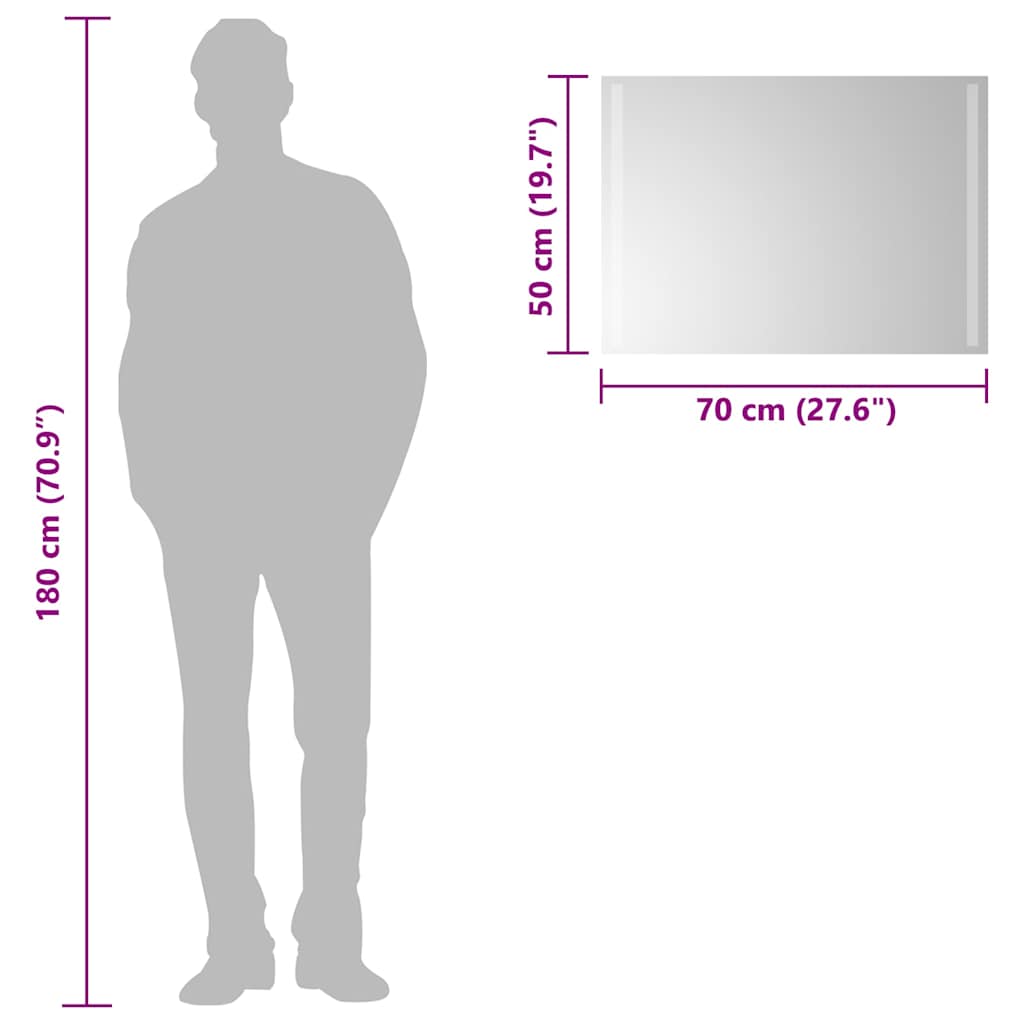 Badkamerspiegel LED 70x50 cm is nu te koop bij PeponiXL, paradijselijk wonen!