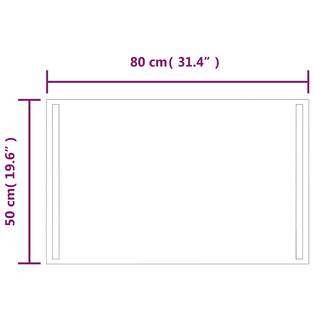 Badkamerspiegel LED 80x50 cm is nu te koop bij PeponiXL, paradijselijk wonen!