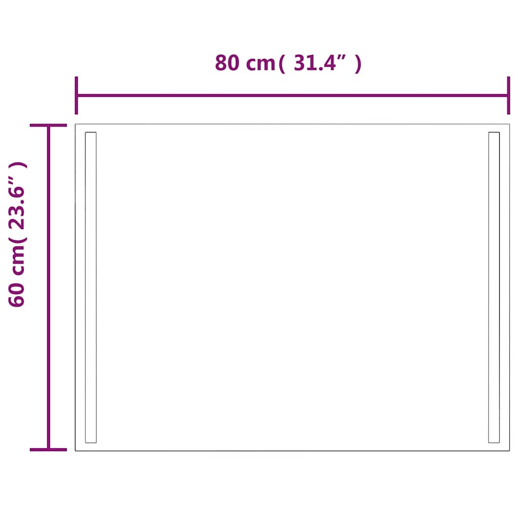 Badkamerspiegel LED 80x60 cm is nu te koop bij PeponiXL, paradijselijk wonen!
