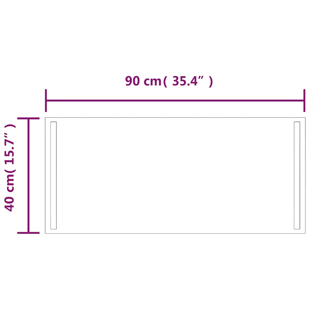 Badkamerspiegel LED 90x40 cm is nu te koop bij PeponiXL, paradijselijk wonen!