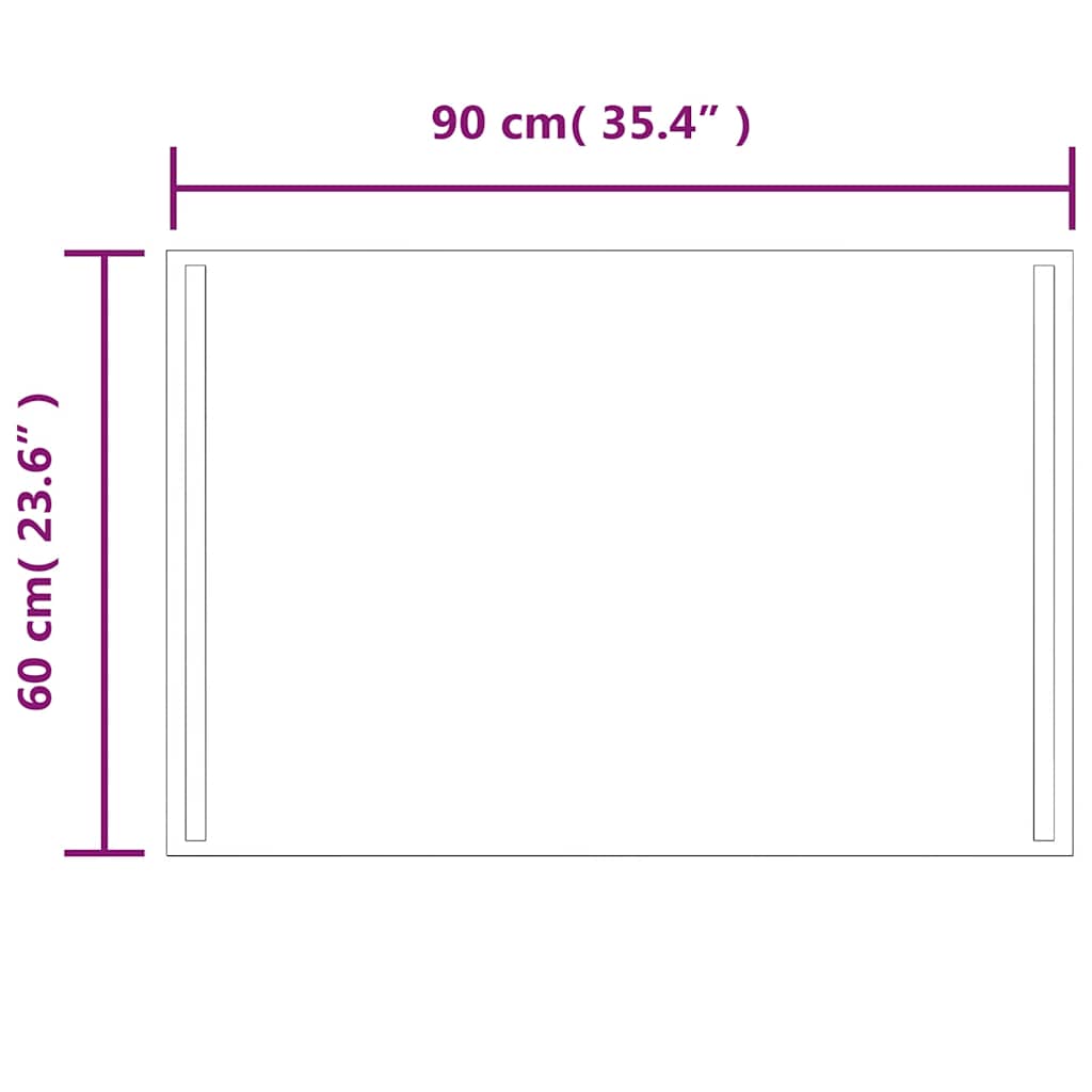 Badkamerspiegel LED 90x60 cm is nu te koop bij PeponiXL, paradijselijk wonen!