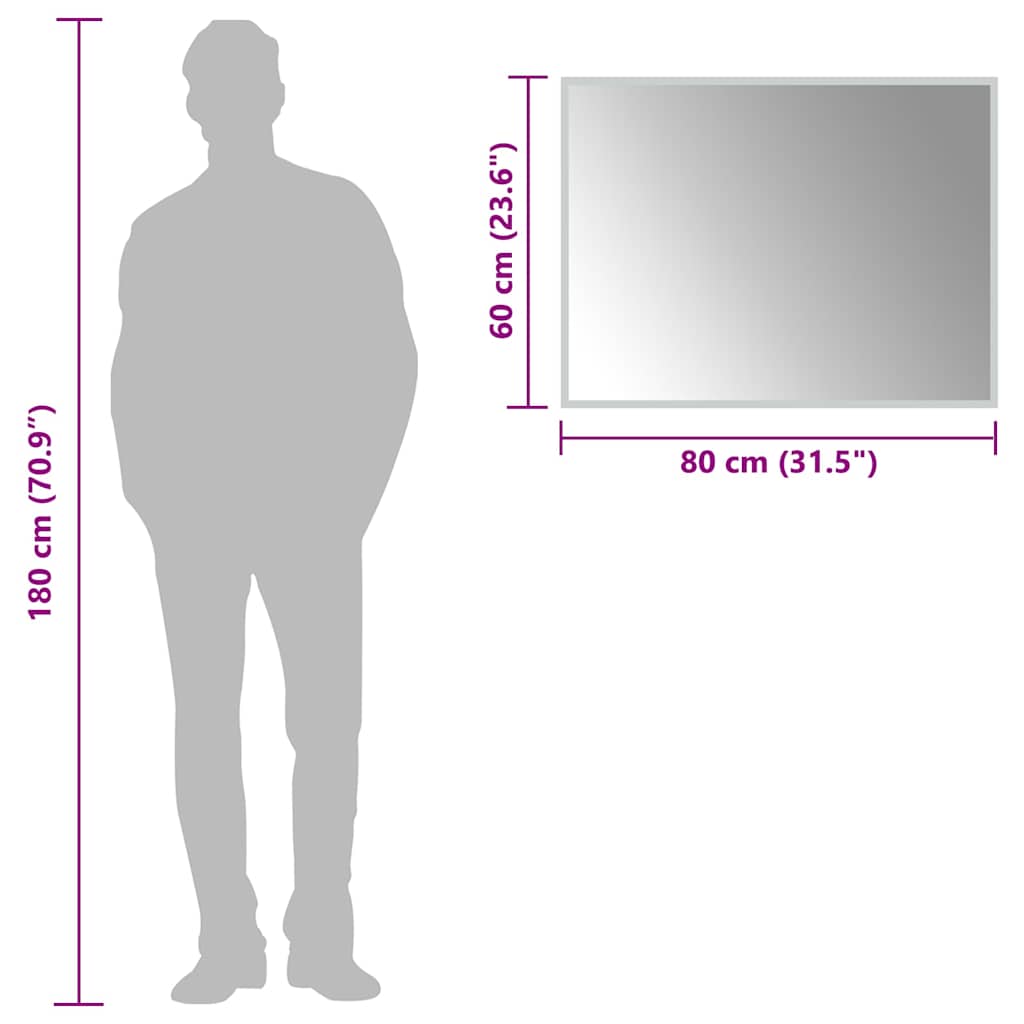 Badkamerspiegel LED 80x60 cm is nu te koop bij PeponiXL, paradijselijk wonen!