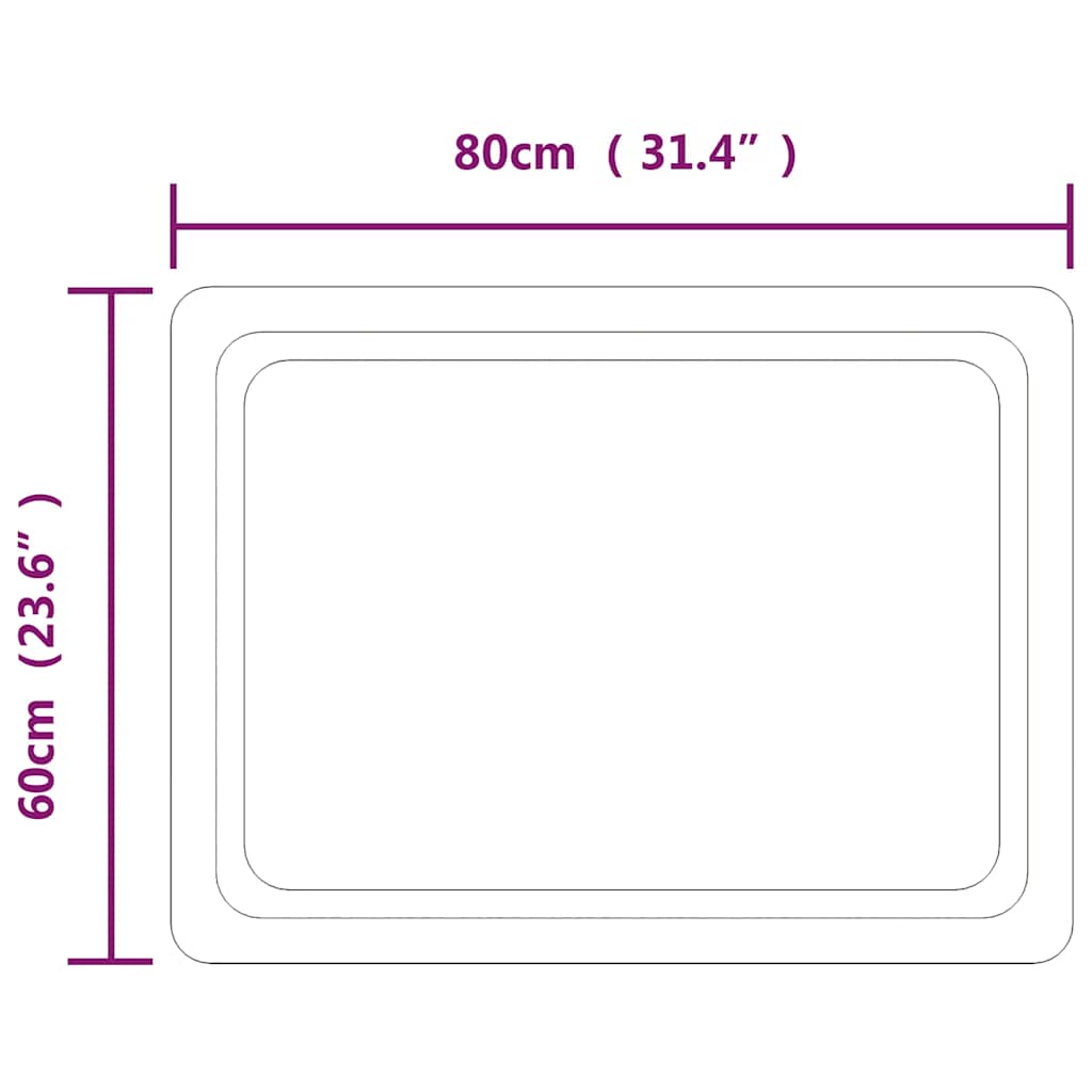 Badkamerspiegel LED 80x60 cm is nu te koop bij PeponiXL, paradijselijk wonen!